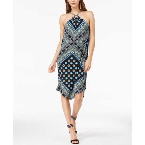 Printed Handkerchief Hem Dress - Picture 1 of 4